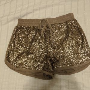 Gold Sequin Boxer Shorts by Love 21